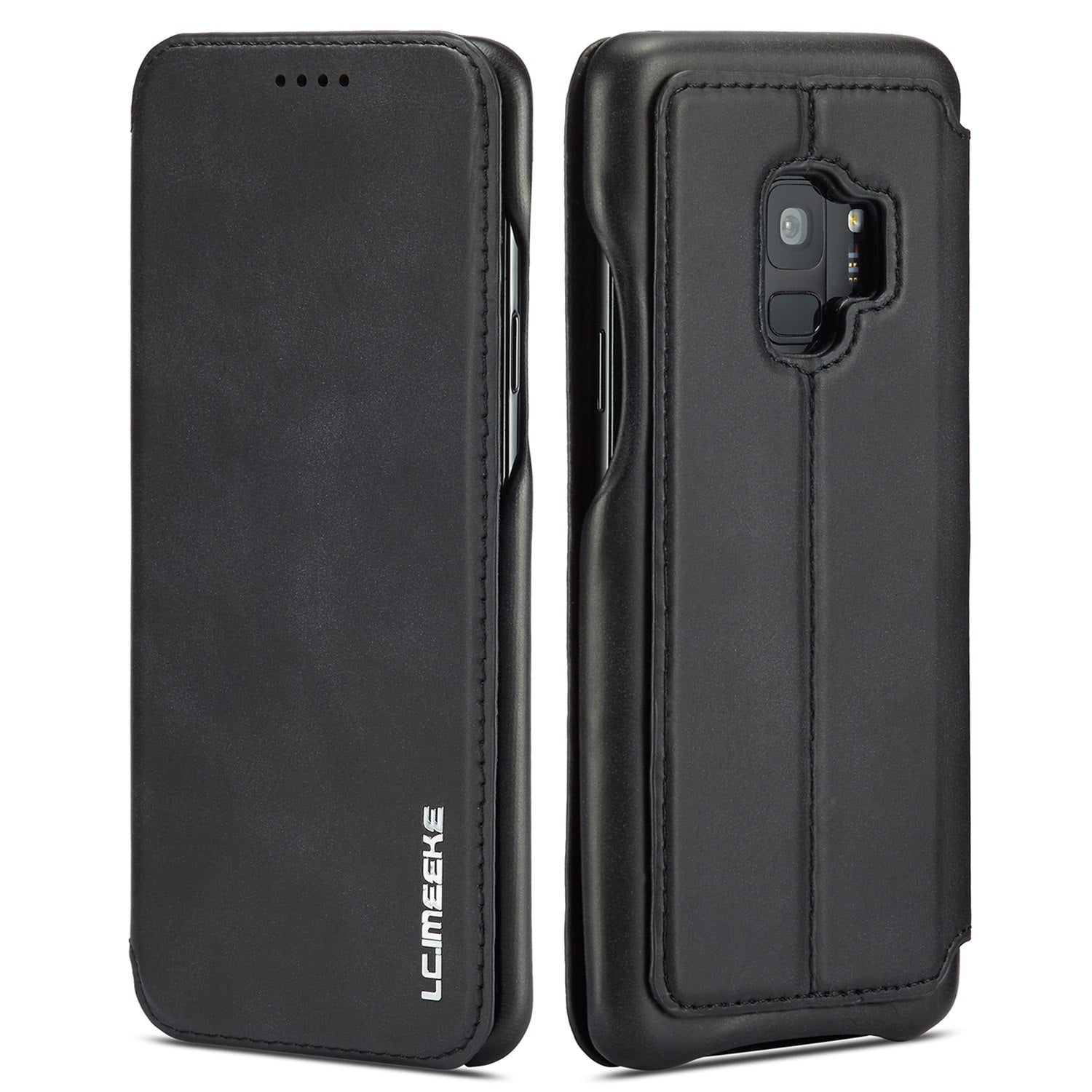 LC.IMEEKE for Samsung Galaxy S9 G960 Retro Style Leather Card Holder Stand Mobile Phone Cover Shell