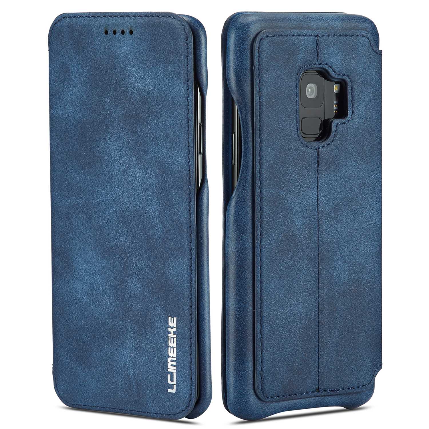 LC.IMEEKE for Samsung Galaxy S9 G960 Retro Style Leather Card Holder Stand Mobile Phone Cover Shell