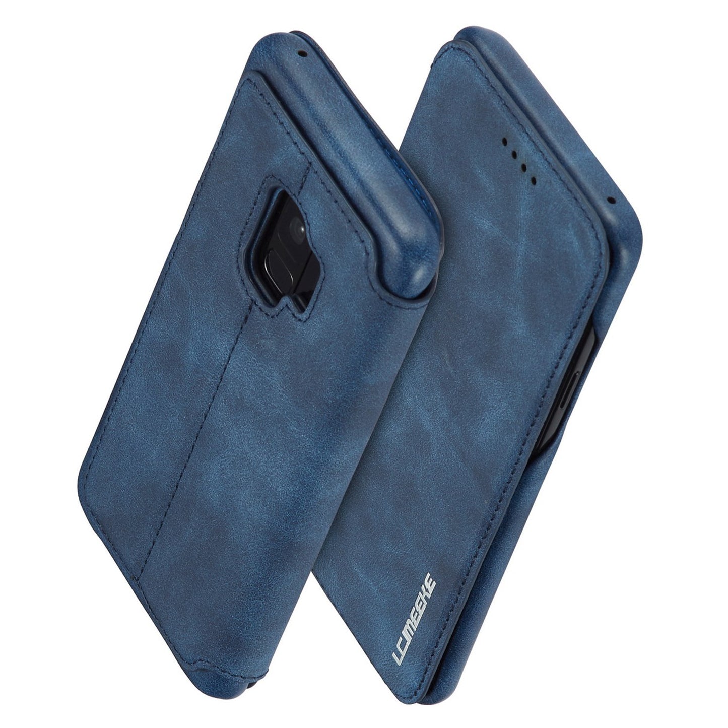 LC.IMEEKE for Samsung Galaxy S9 G960 Retro Style Leather Card Holder Stand Mobile Phone Cover Shell
