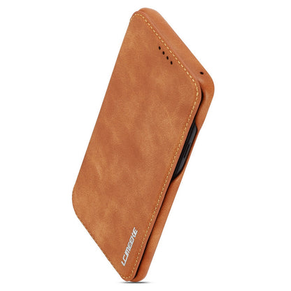 LC.IMEEKE for Samsung Galaxy S9 G960 Retro Style Leather Card Holder Stand Mobile Phone Cover Shell