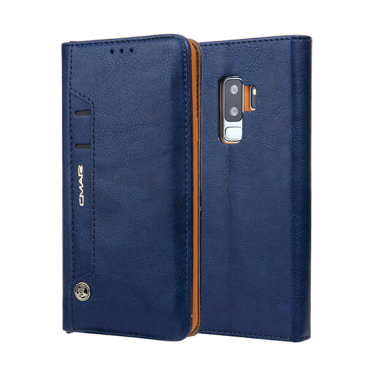 CMAI2 PU Leather Flip Card Slots Cover with Stand for Samsung Galaxy S9 Plus G965