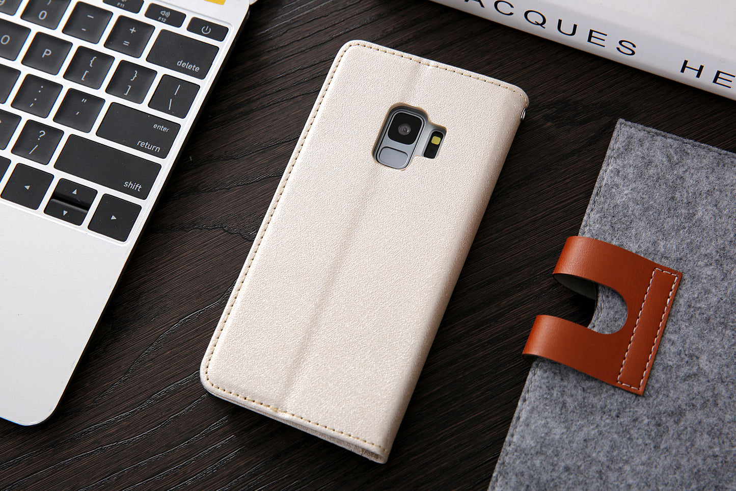 CMAI2 PU Leather Auto-absorbed Folio Cover with Card Slots  for Samsung Galaxy S9 G960
