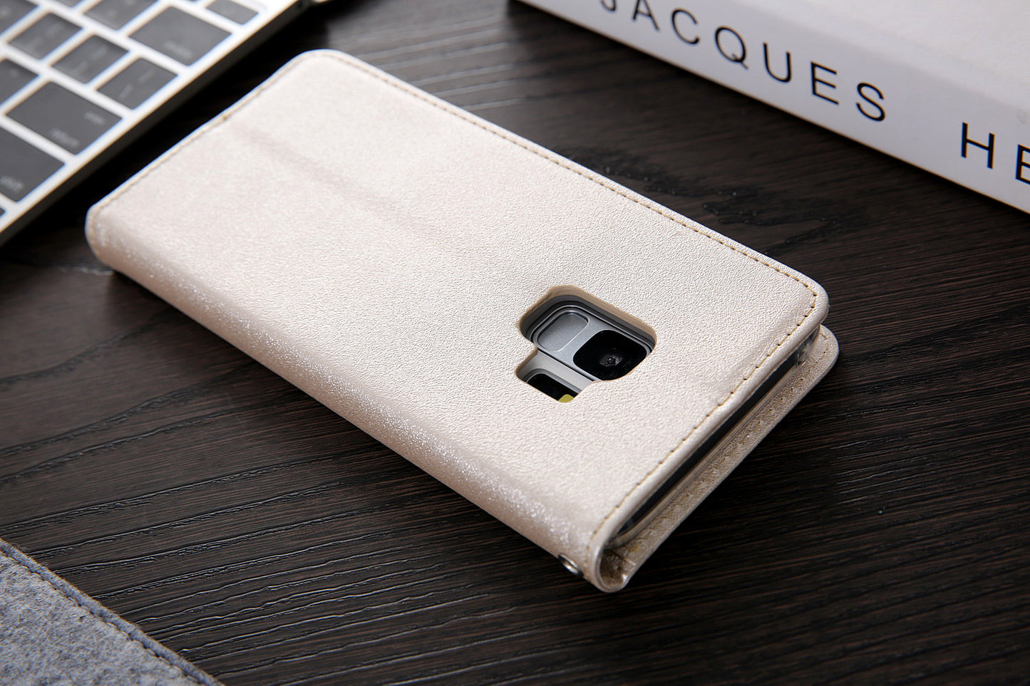 CMAI2 PU Leather Auto-absorbed Folio Cover with Card Slots  for Samsung Galaxy S9 G960