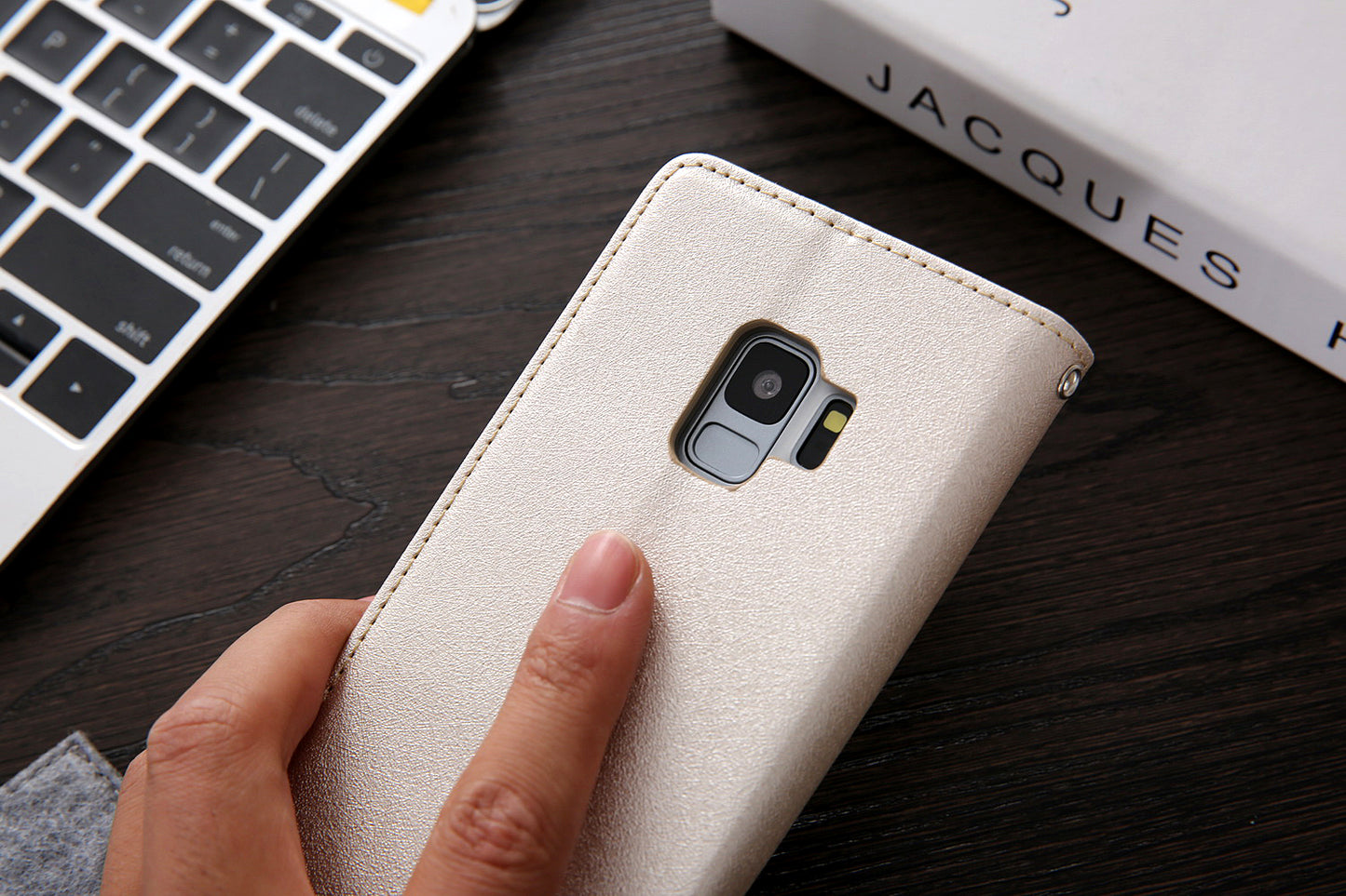 CMAI2 PU Leather Auto-absorbed Folio Cover with Card Slots  for Samsung Galaxy S9 G960