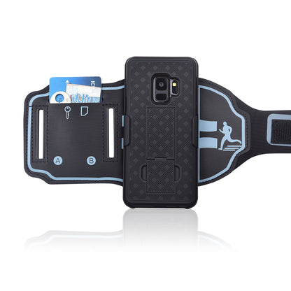 Nylon Sport Armband Woven Pattern PC Case with Kickstand for Samsung Galaxy S9 SM-G960