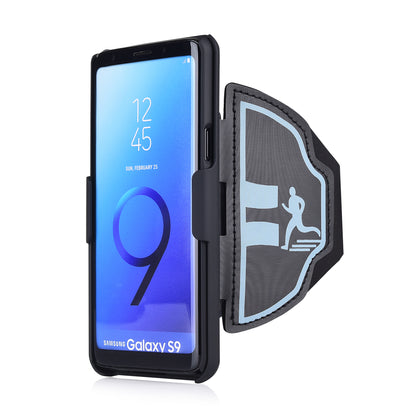 Nylon Sport Armband Woven Pattern PC Case with Kickstand for Samsung Galaxy S9 SM-G960