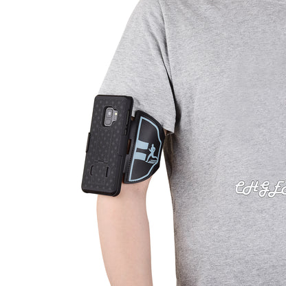 Nylon Sport Armband Woven Pattern PC Case with Kickstand for Samsung Galaxy S9 SM-G960