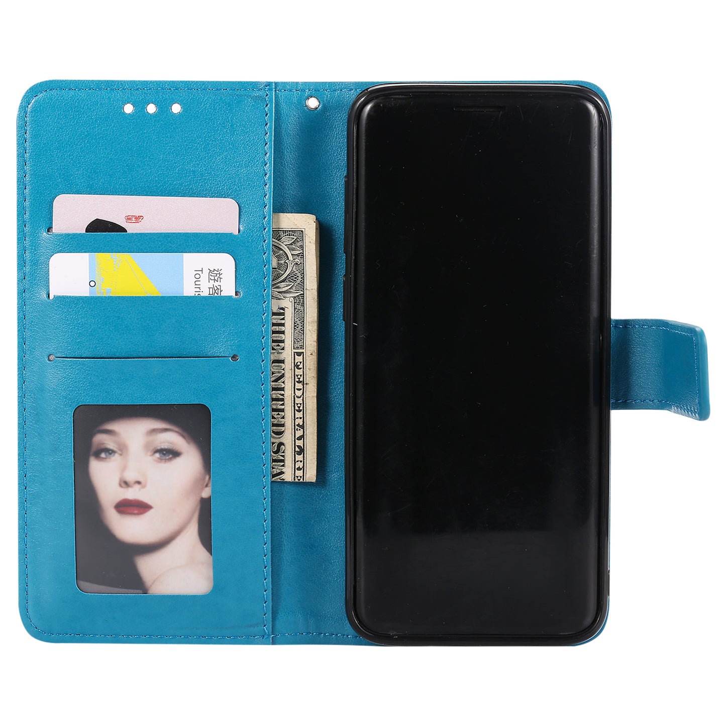 Imprint Butterfly Flower Magnetic Leather Wallet Case for Samsung Galaxy S9+ SM-G965