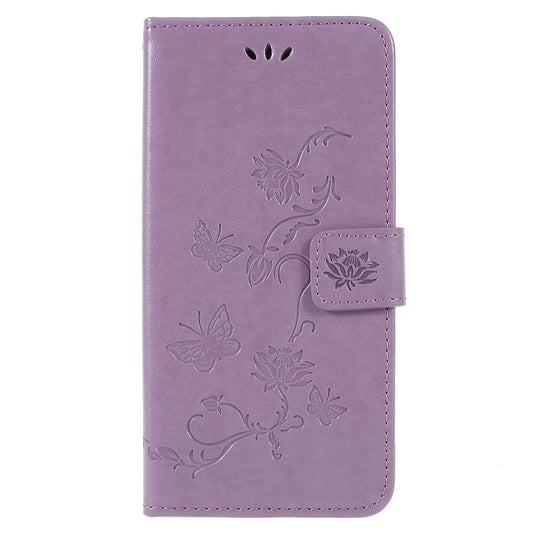Imprint Butterfly Flowers Magnetic Wallet Leather Stand Shell for Samsung Galaxy A6 (2018)