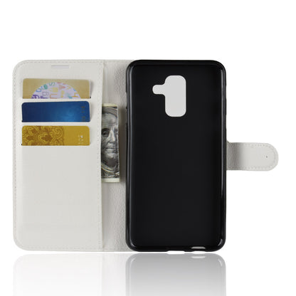 Litchi Skin PU Leather Magnetic Wallet Stand Case for Samsung Galaxy A6+ (2018)