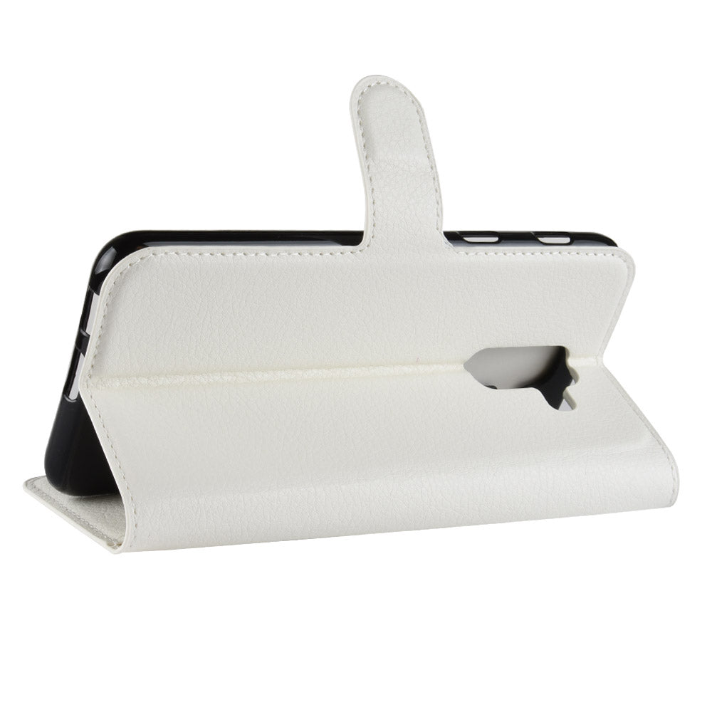 Litchi Skin PU Leather Magnetic Wallet Stand Case for Samsung Galaxy A6+ (2018)