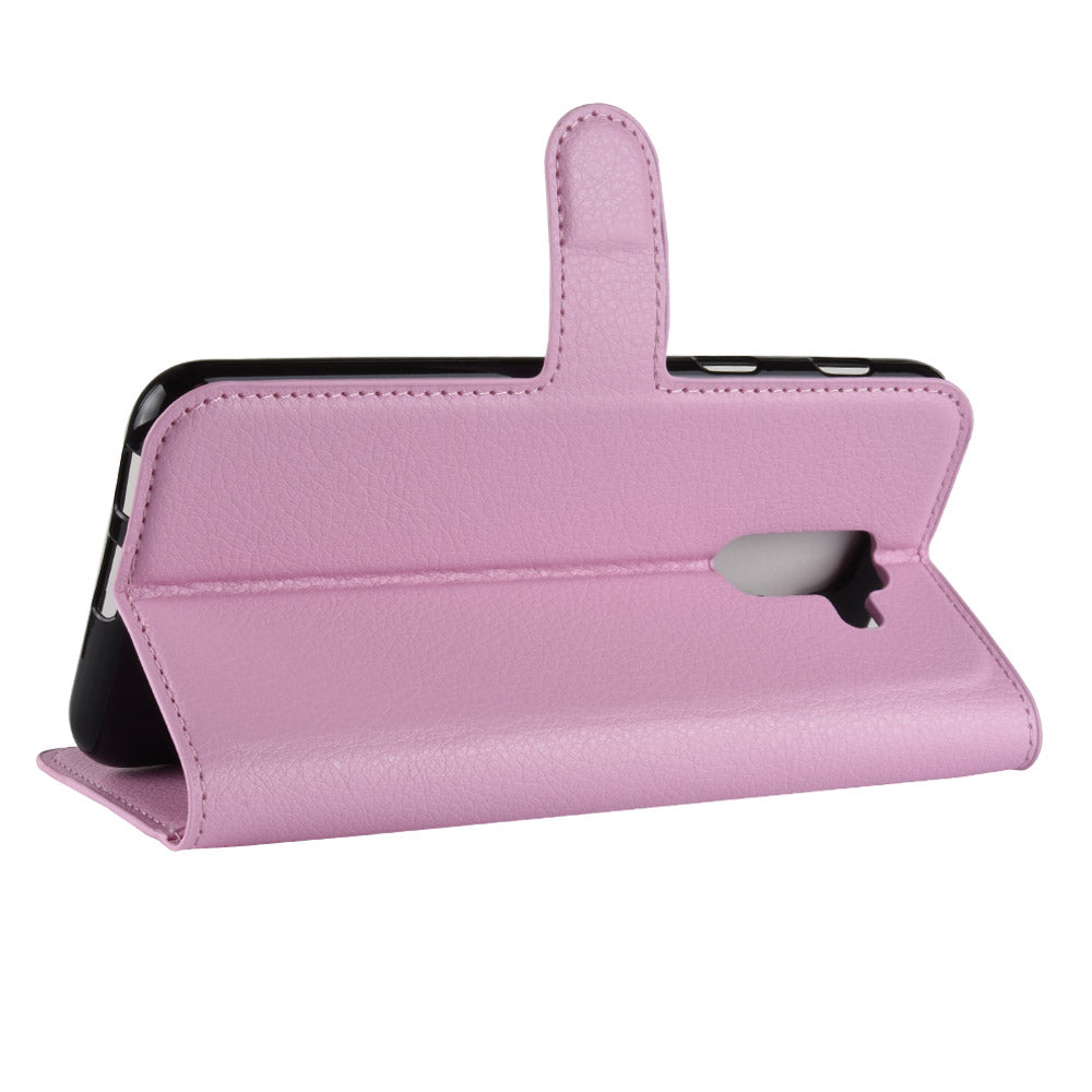 Litchi Skin PU Leather Magnetic Wallet Stand Case for Samsung Galaxy A6+ (2018)