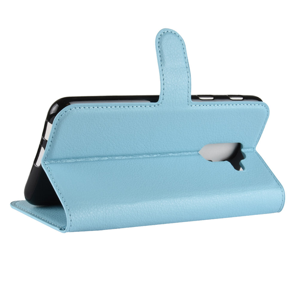 Litchi Skin PU Leather Magnetic Wallet Stand Case for Samsung Galaxy A6+ (2018)