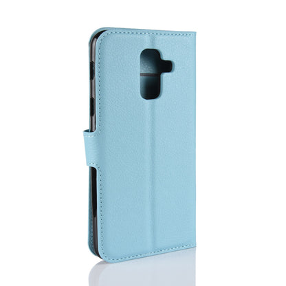 Litchi Skin PU Leather Magnetic Wallet Stand Case for Samsung Galaxy A6+ (2018)