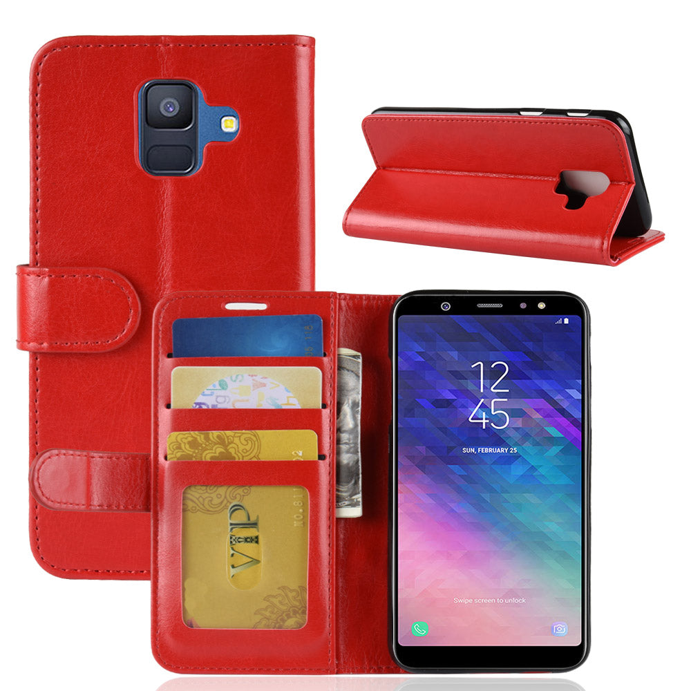 Crazy Horse PU Leather Protection Mobile Phone Shell for Samsung Galaxy A6 (2018)