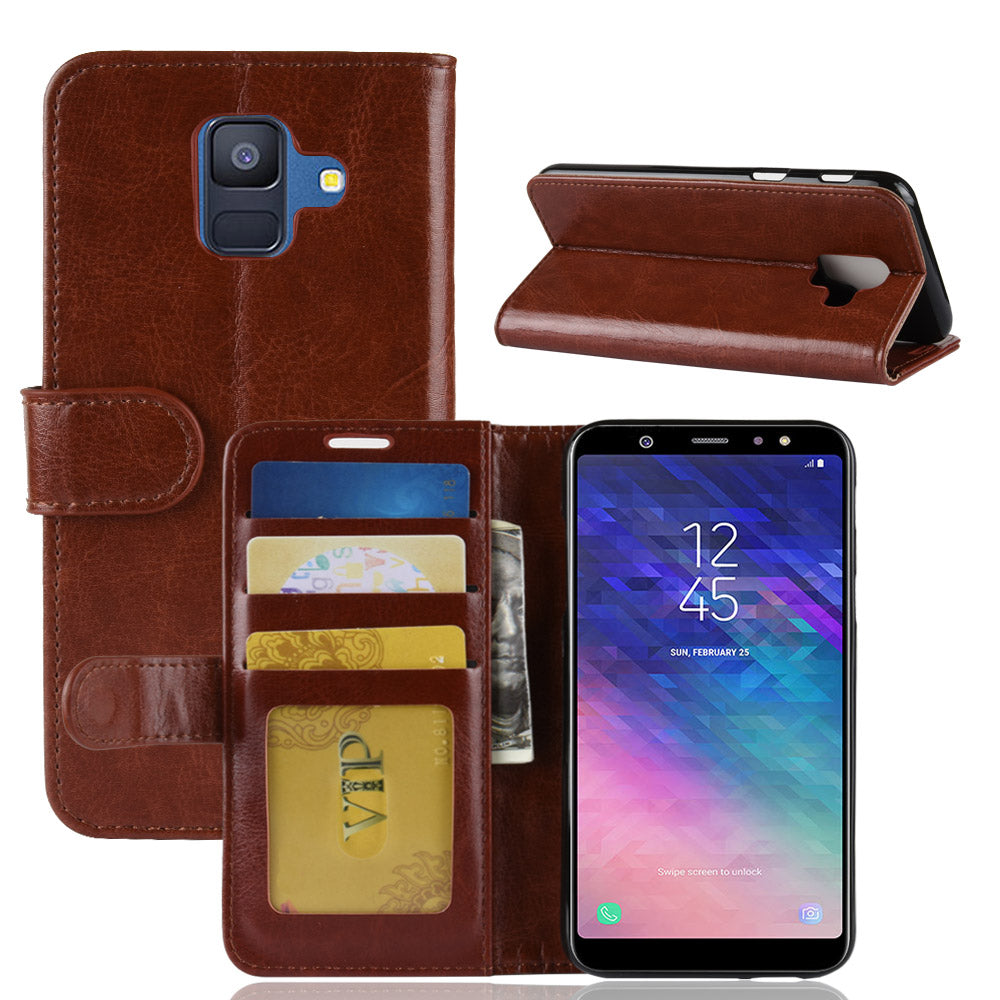 Crazy Horse PU Leather Protection Mobile Phone Shell for Samsung Galaxy A6 (2018)