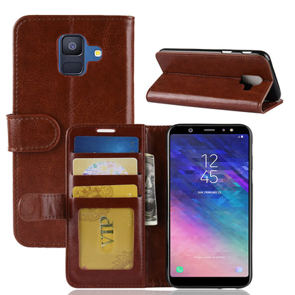 Crazy Horse PU Leather Protection Mobile Phone Shell for Samsung Galaxy A6 (2018)