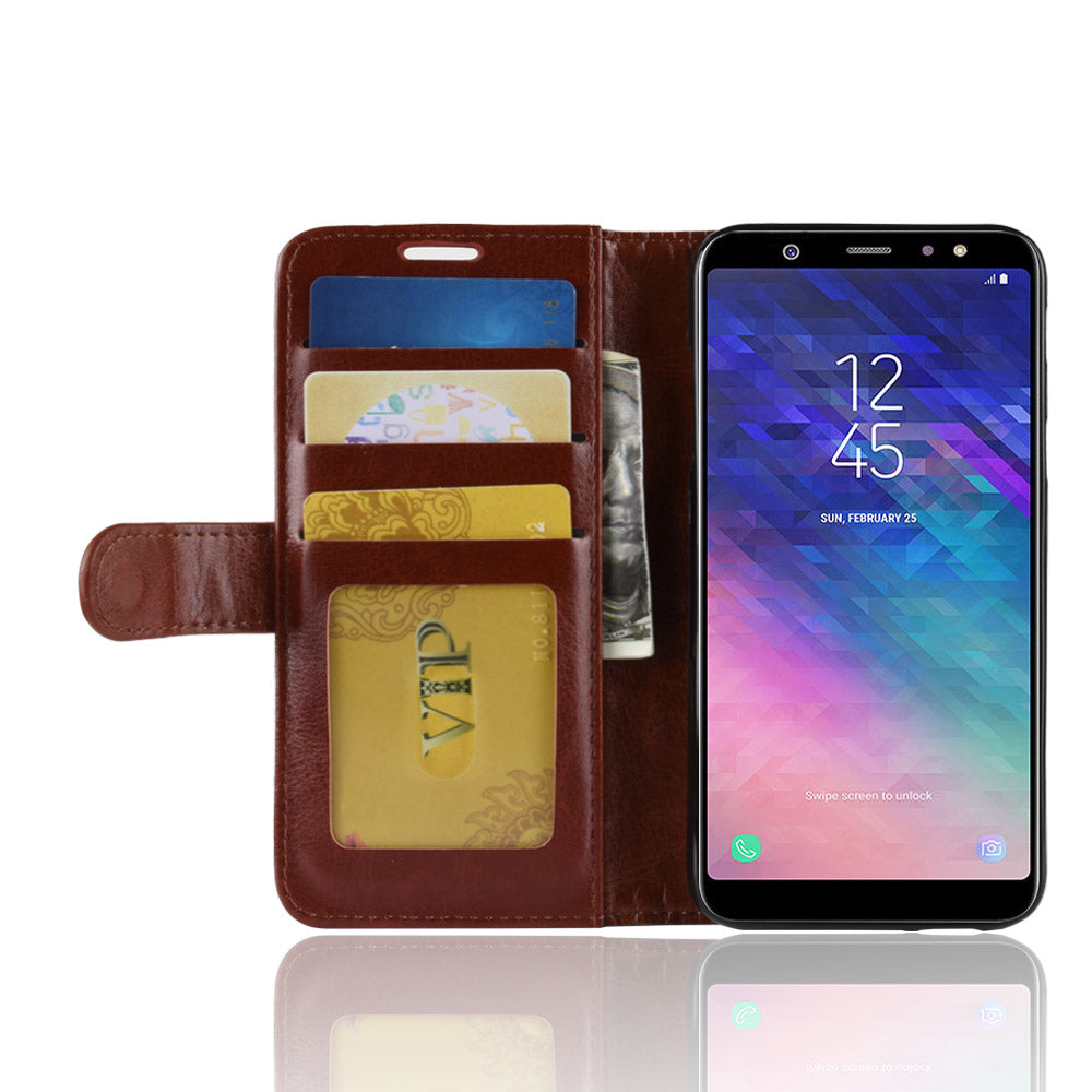 Crazy Horse PU Leather Protection Mobile Phone Shell for Samsung Galaxy A6 (2018)