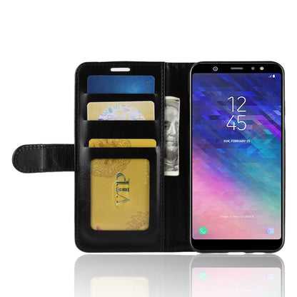 Crazy Horse PU Leather Wallet Phone Casing for Samsung Galaxy A6 Plus (2018) / A9 Star Lite