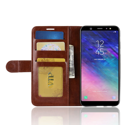 Crazy Horse PU Leather Wallet Phone Casing for Samsung Galaxy A6 Plus (2018) / A9 Star Lite