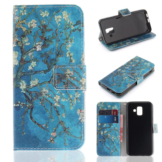Printing Pattern Leather Wallet Accessory Case for Samsung Galaxy A6 (2018)