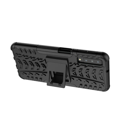 2-in-1 Tyre Pattern PC + TPU Hybrid Case with Kickstand for Samsung Galaxy A7 (2018) A750