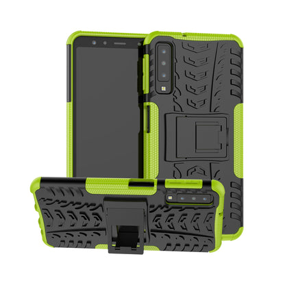 2-in-1 Tyre Pattern PC + TPU Hybrid Case with Kickstand for Samsung Galaxy A7 (2018) A750