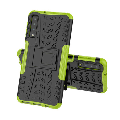 2-in-1 Tyre Pattern PC + TPU Hybrid Case with Kickstand for Samsung Galaxy A7 (2018) A750