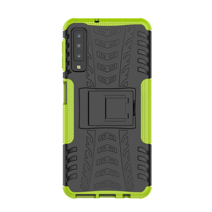 2-in-1 Tyre Pattern PC + TPU Hybrid Case with Kickstand for Samsung Galaxy A7 (2018) A750