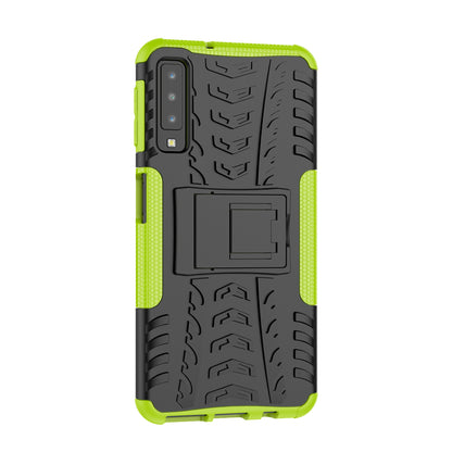 2-in-1 Tyre Pattern PC + TPU Hybrid Case with Kickstand for Samsung Galaxy A7 (2018) A750