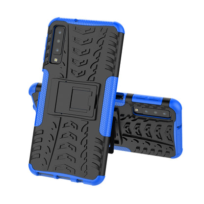 2-in-1 Tyre Pattern PC + TPU Hybrid Case with Kickstand for Samsung Galaxy A7 (2018) A750