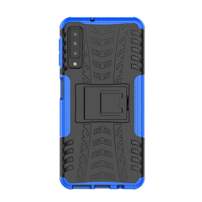2-in-1 Tyre Pattern PC + TPU Hybrid Case with Kickstand for Samsung Galaxy A7 (2018) A750