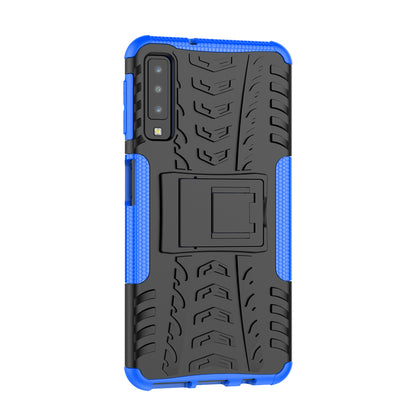 2-in-1 Tyre Pattern PC + TPU Hybrid Case with Kickstand for Samsung Galaxy A7 (2018) A750