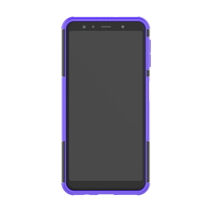 2-in-1 Tyre Pattern PC + TPU Hybrid Case with Kickstand for Samsung Galaxy A7 (2018) A750