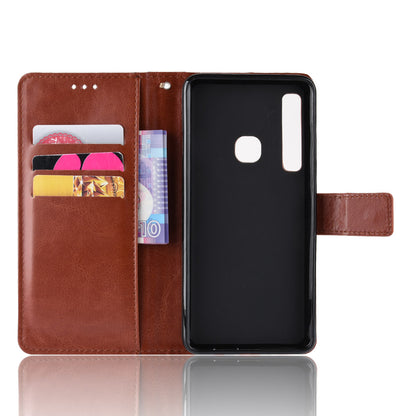 Crazy Horse Leather Wallet Case Phone Cover for Samsung Galaxy A9 (2018) / A9 Star Pro / A9s