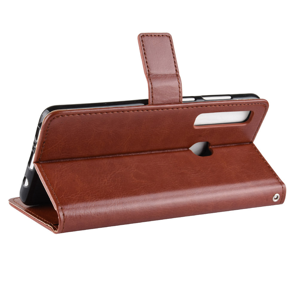 Crazy Horse Leather Wallet Case Phone Cover for Samsung Galaxy A9 (2018) / A9 Star Pro / A9s