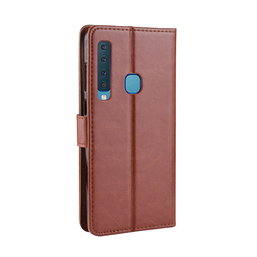 Crazy Horse Leather Wallet Case Phone Cover for Samsung Galaxy A9 (2018) / A9 Star Pro / A9s