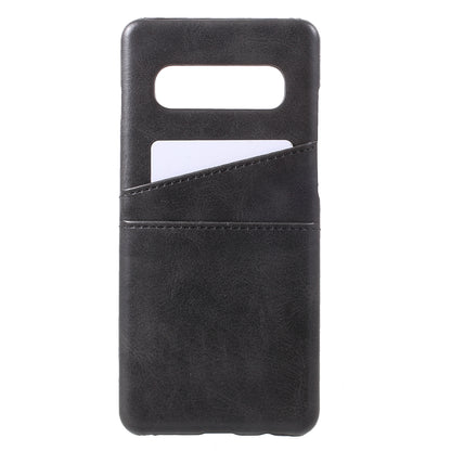 For Samsung Galaxy S10 PU Leather Coated PC Hard Cover with 2 Card Slots