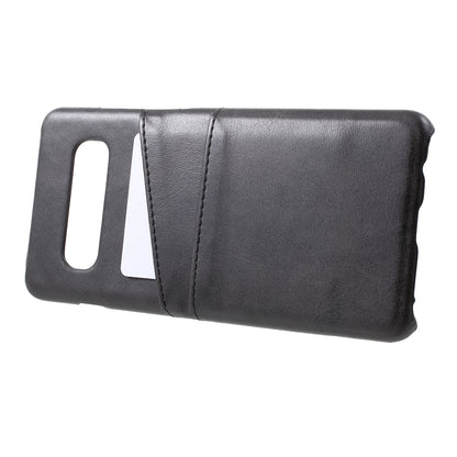 For Samsung Galaxy S10 PU Leather Coated PC Hard Cover with 2 Card Slots