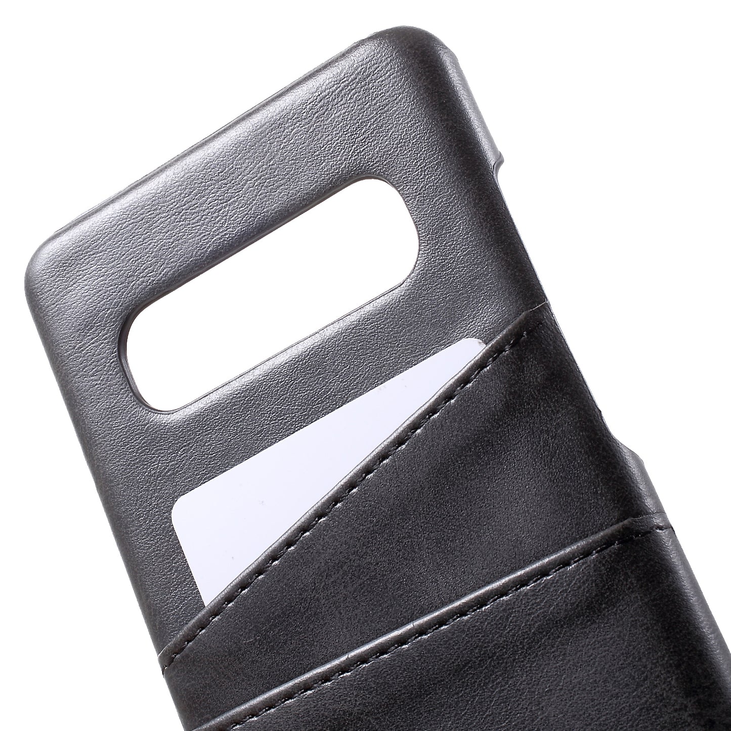 For Samsung Galaxy S10 PU Leather Coated PC Hard Cover with 2 Card Slots