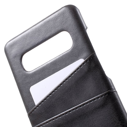 For Samsung Galaxy S10 PU Leather Coated PC Hard Cover with 2 Card Slots