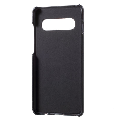 For Samsung Galaxy S10 PU Leather Coated PC Hard Cover with 2 Card Slots