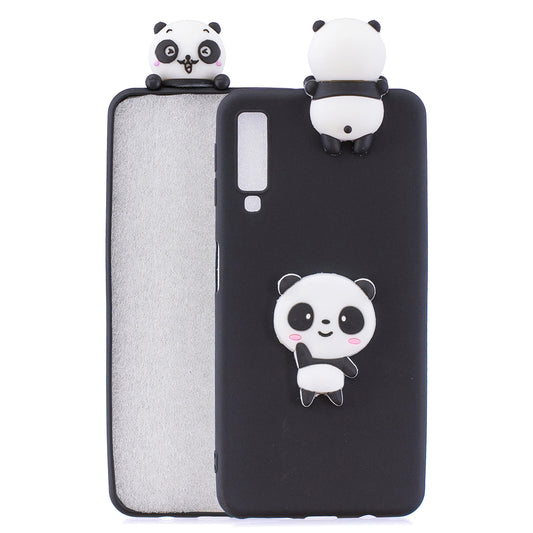 For Samsung Galaxy A7 (2018) TPU Gel Phone Cover / 3D Cute Doll / Pattern Printing