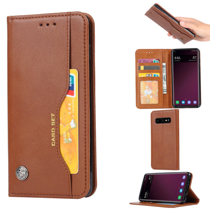 PU Leather Auto-absorbed Stand Wallet Phone Case for Samsung Galaxy S10