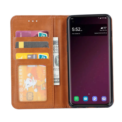 PU Leather Auto-absorbed Stand Wallet Phone Case for Samsung Galaxy S10