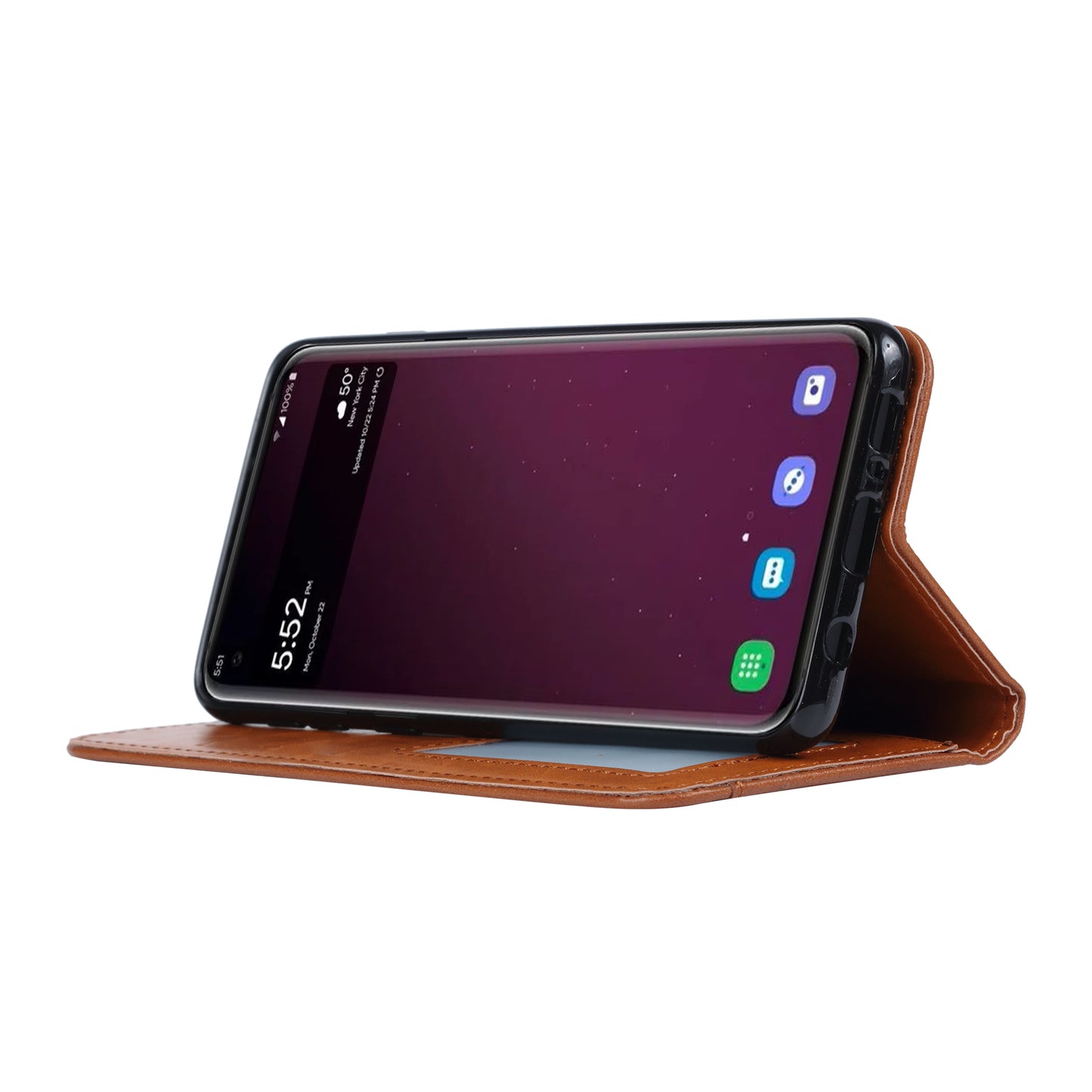 PU Leather Auto-absorbed Stand Wallet Phone Case for Samsung Galaxy S10