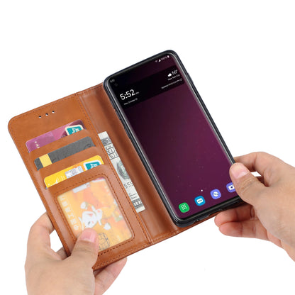 PU Leather Auto-absorbed Stand Wallet Phone Case for Samsung Galaxy S10