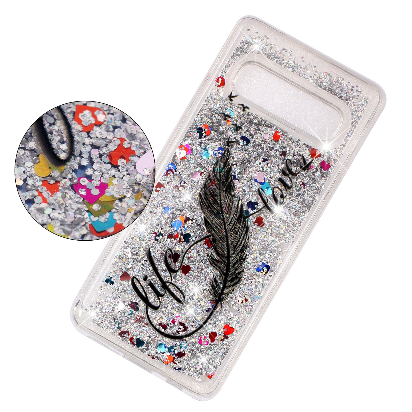 Dynamic Glitter Powder Sequins Patterned TPU Case for Samsung Galaxy S10