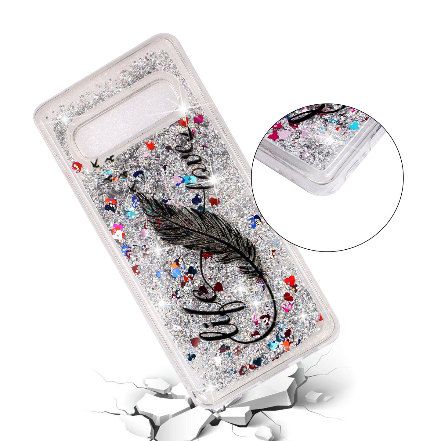 Dynamic Glitter Powder Sequins Patterned TPU Case for Samsung Galaxy S10