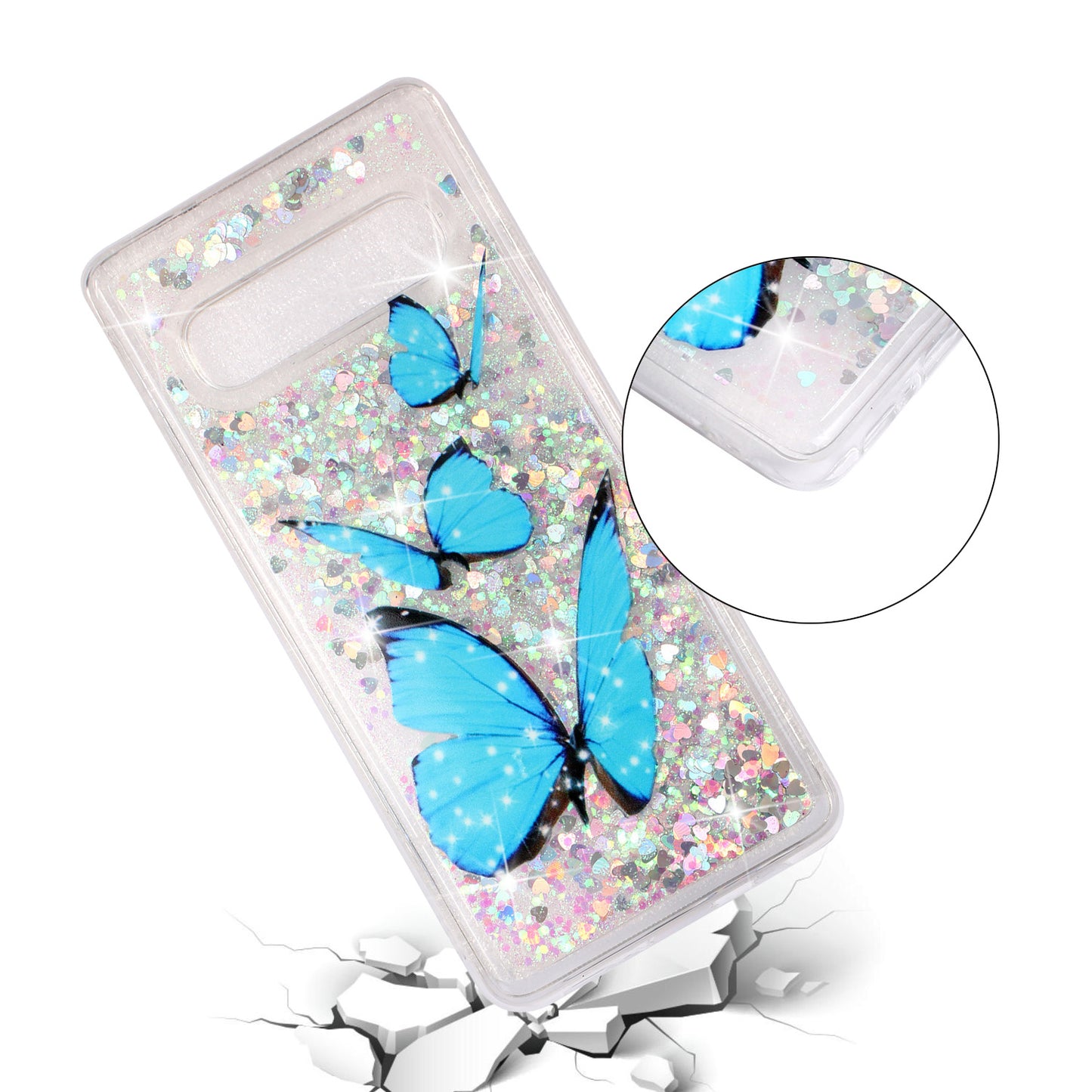 Dynamic Glitter Powder Sequins Patterned TPU Case for Samsung Galaxy S10